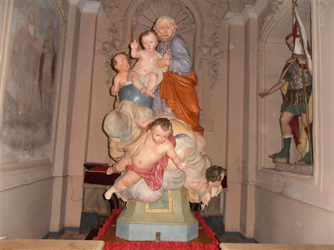 Statua San Giuseppe con Bambino e San Giovannino con putti del BERNERO
